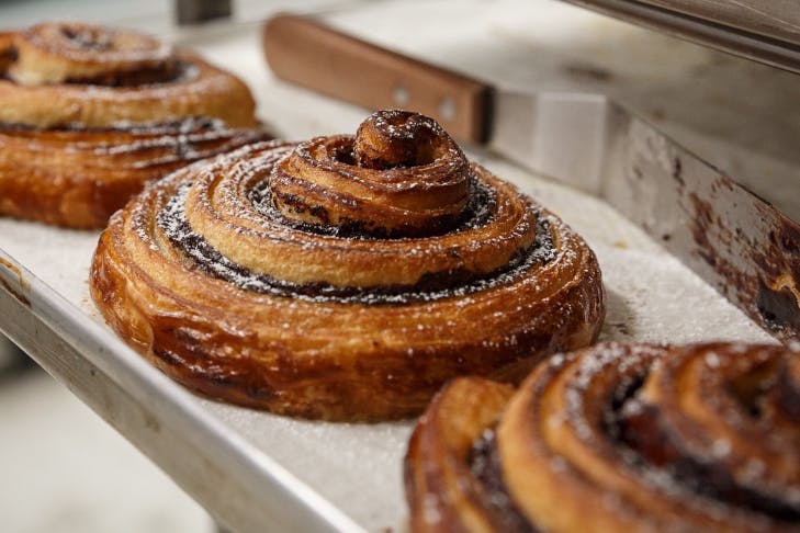 A shelf of gorgeous chocolate swirls from Goods Manufactory and Cafe